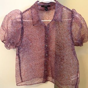 Purple, sheer blouse